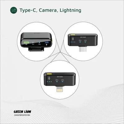ست میکروفن بی سیم گرین لاین مدل GM-85X با درگاه‌های اتصال USB C